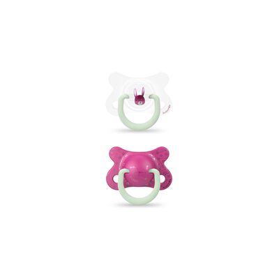 Set of 2 SX Pro -2/4M Night and Day soothers Pink