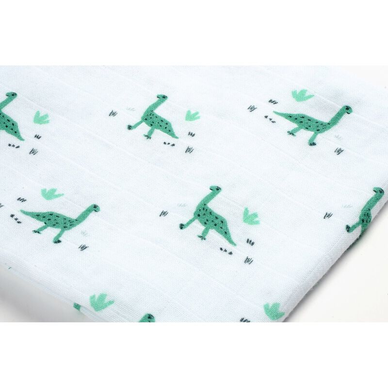 Set of 3 Cotton Muslin Swaddle Blankets jurassic