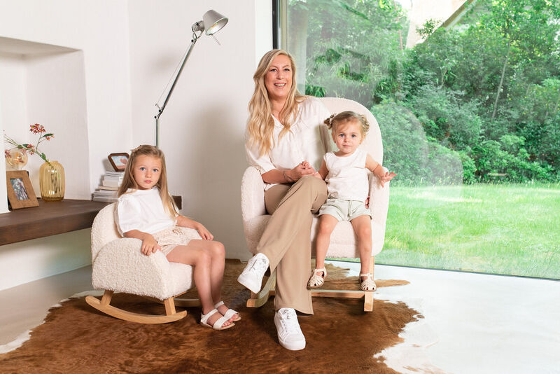 Sedia a dondolo kids Teddy Bianco