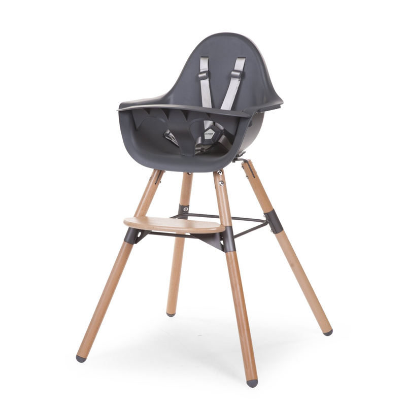 Evolu Chaise Haute - R&eacute;glable En Hauteur (50-75 Cm/*90 Cm) - Naturel Anthracite