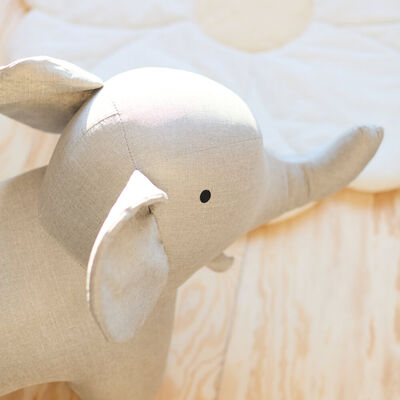 Standing Elephant - Linen - Grey