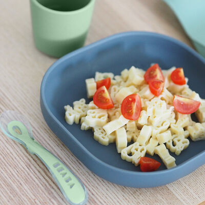 Assiette silicone ventouse Gris min&eacute;ral