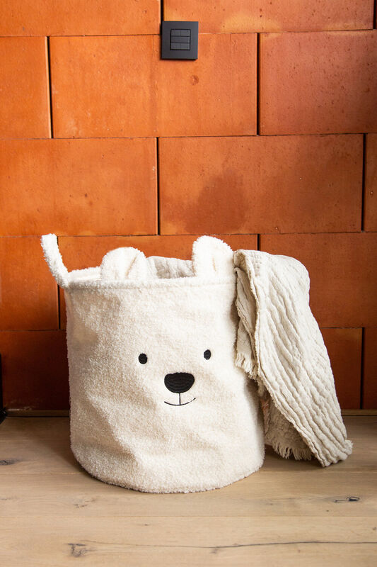Cestino orso Bianco 40x40x40 
