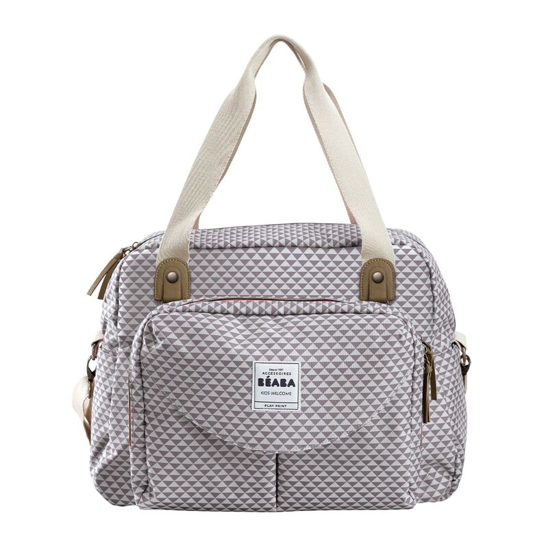 Wickeltasche Geneve II - Playprint grey/coral
