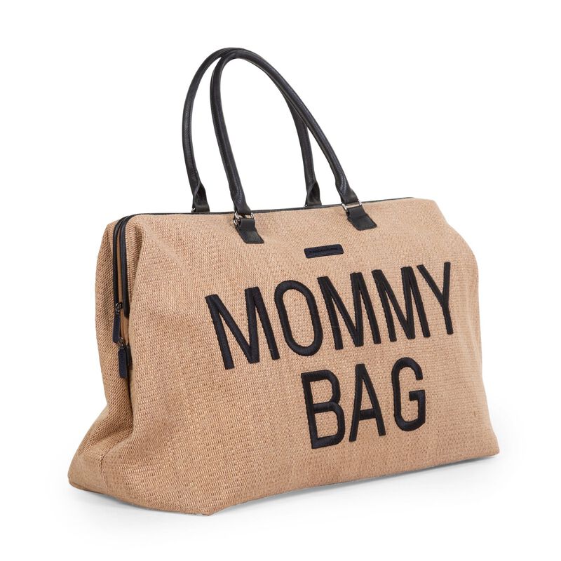 Mommy Bag, Diaper bag, Delivery bag, Hospital bag, Nursery bag with changing mat - Raffia