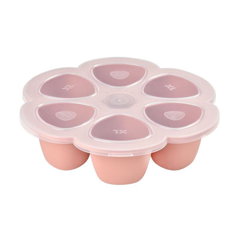 Multiportions Silicone Babyfood Freezer Tray, baby freezer portions 6 X 150ml - Vintage Pink