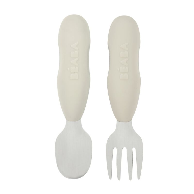 Lot 2 pré-couverts d'apprentissage Inox Gris velours