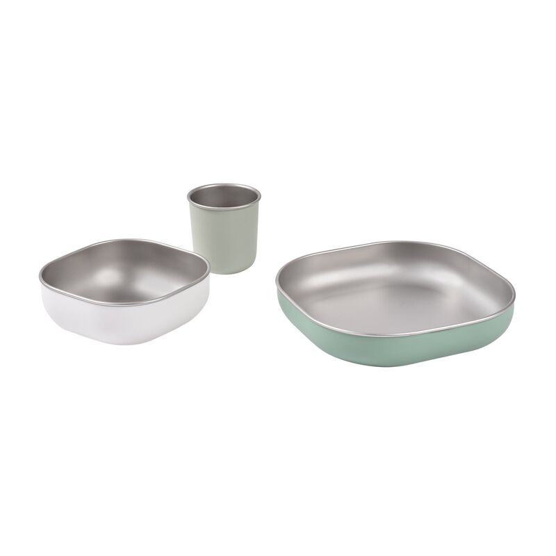 Coffret repas inox micro-ondable - Vert sauge 