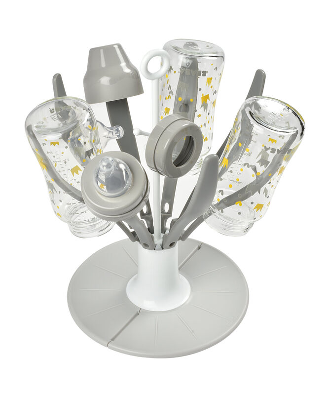 Egoutte-biberons pliable Flower Gris