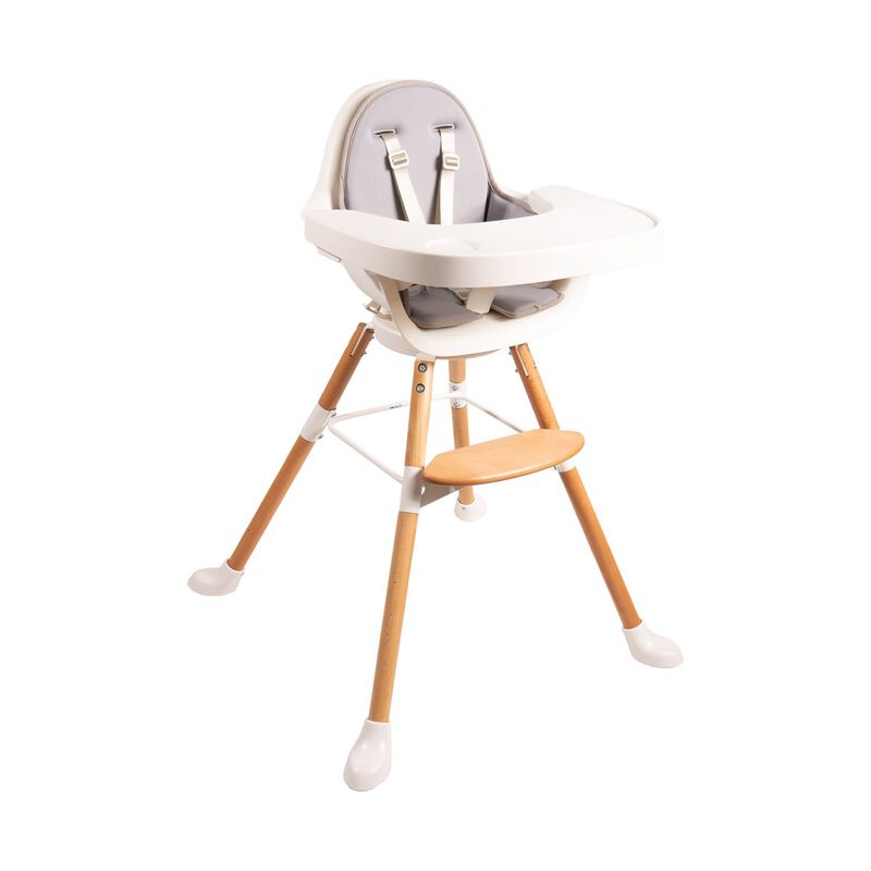 Childhome Evolu One.80° High Chair White + Light Grey Neopre