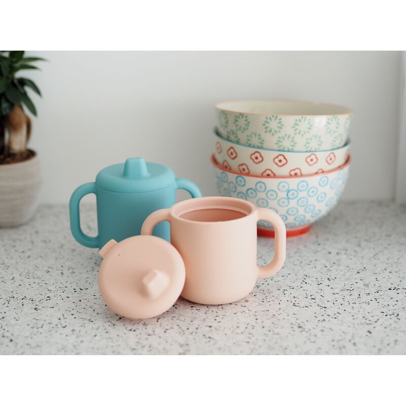 Silicone learning cup pink