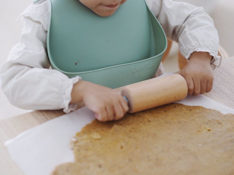 Silicone Baby Bib sage green