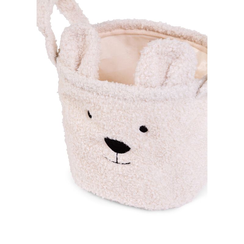Aufbewahrungskorb - 25x20x20 Cm - Teddy - Alt Weiss