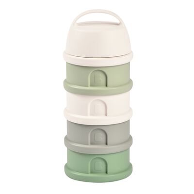 Formula milk container 4 compartments cotton / sage green
