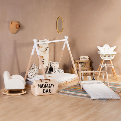 Lit Tipi - 70x140 Cm - Bois - Naturel Blanc