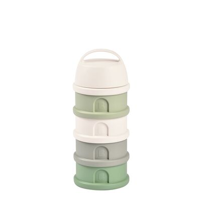 Formula milk container 4 compartments cotton / sage green