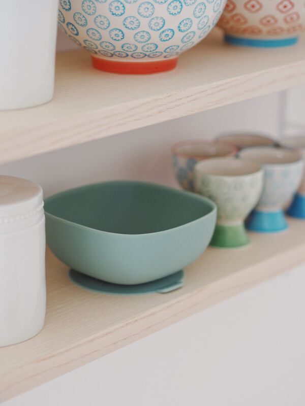 Silicone Suction Bowl sage green