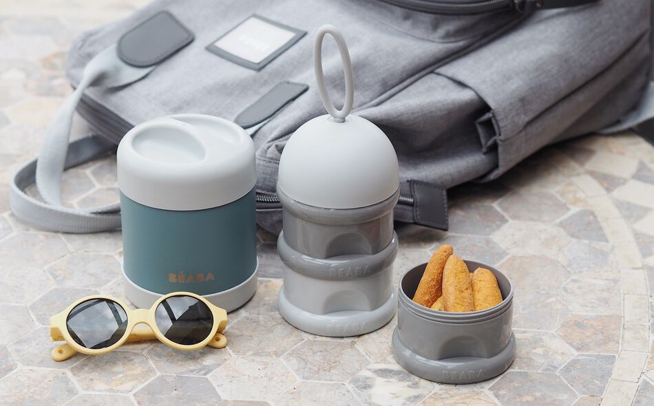 Stapelbare Dosierbox grey