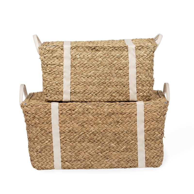Coffre à jouets en rotin jaune 2pcs (Childhome) - Image 4