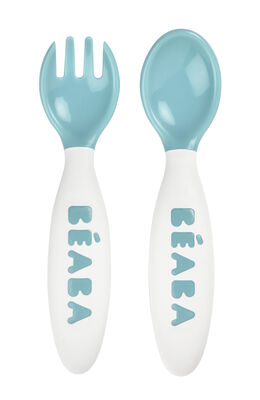 2-Piece 2nd Stage Easy-Grip Cutlery blue