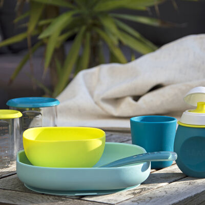 Coffret repas silicone Bleu
