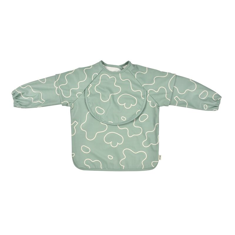 2 in 1 bib with removable sleeves Sage green