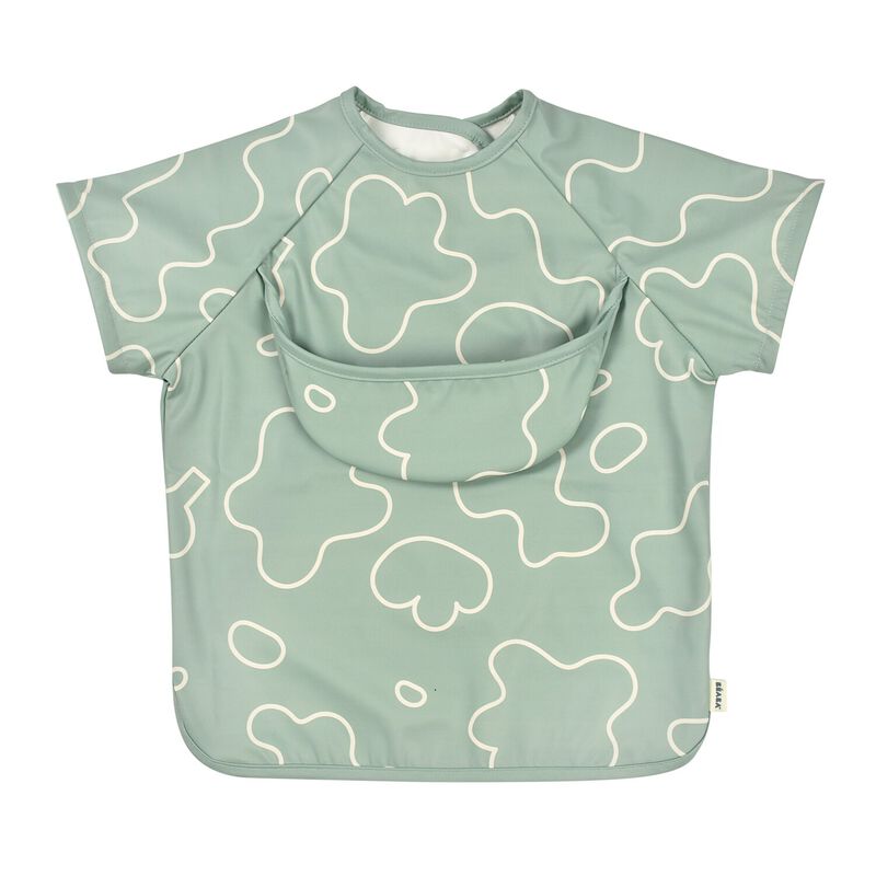 2 in 1 Evolutionary Bib with removable handle and foldable pocket - Sage Green