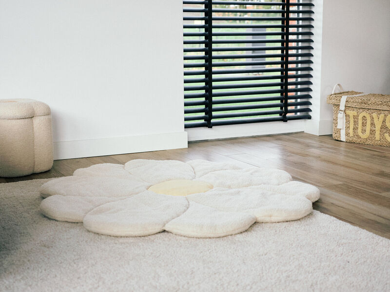 Playmat 110cm Flower offwhite 