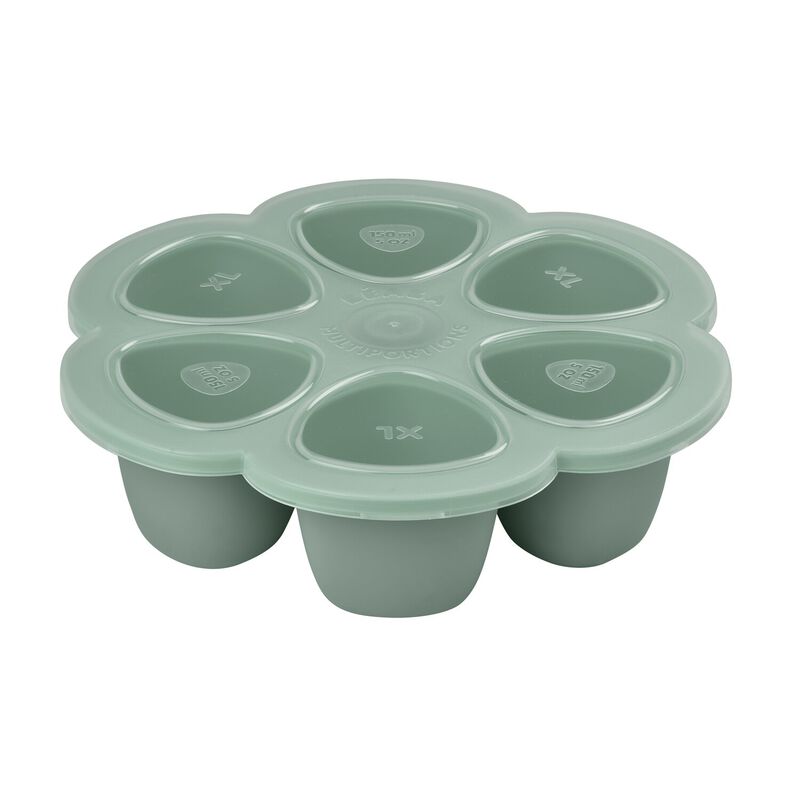 Multiportions Silicone Babyfood Freezer Tray, baby freezer portions 6 X 150ml - Sage Green