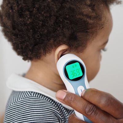  Thermom&egrave;tre infrarouge auriculaire et frontal Thermospeed Blanc / Bleu