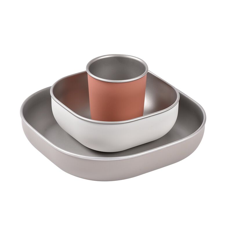 Coffret repas inox micro-ondable - Terracotta