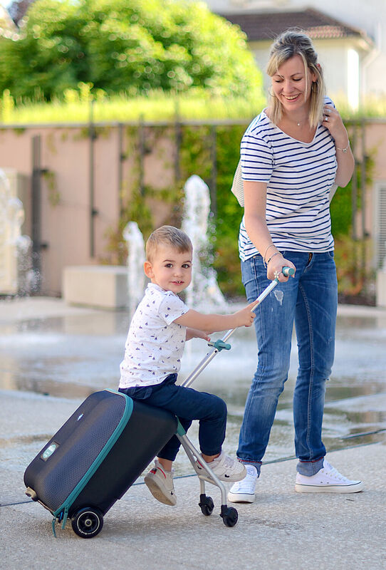 Valise avec assise de voyage Luggage Eazy Bleu-vert
