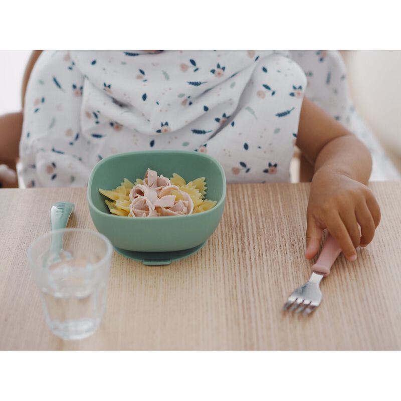 Silicone Suction Bowl sage green