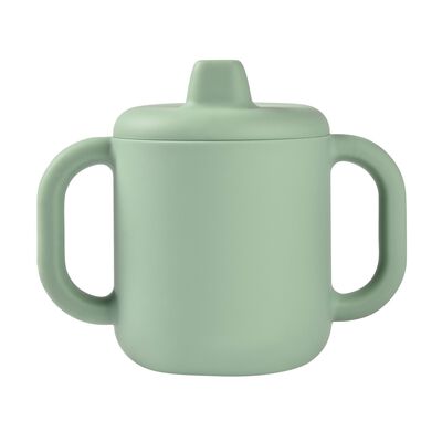 Silicone Learning cup with lid - Sage Green