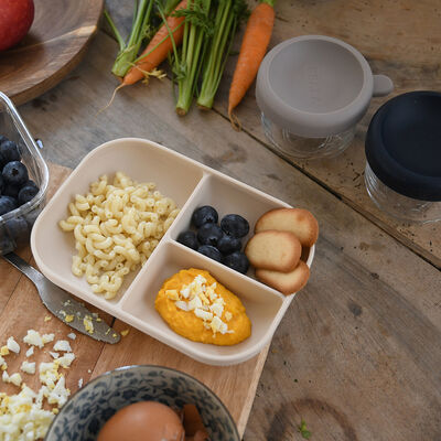 Assiette compartiment&eacute;e silicone - Argile 