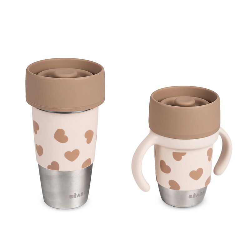 Mini & me - 2 Stainless steel cups Click & drink - BigLove