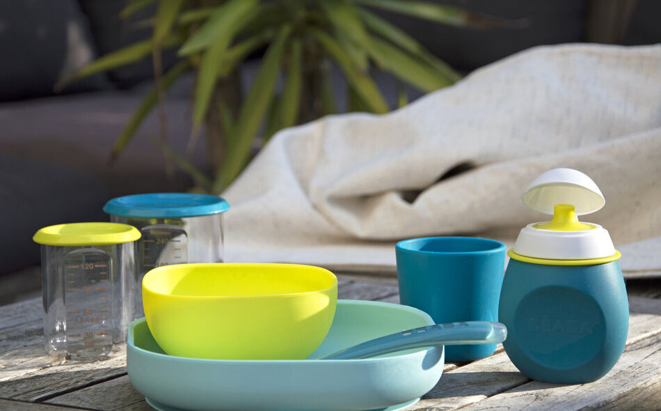 4-Piece Silicone Dinner Set blue