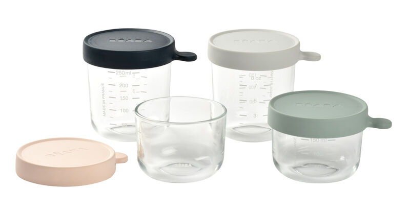 Glass Baby Food Storage Containers Set of 4 – Eucalyptus