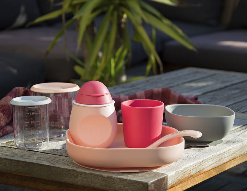 4-Piece Silicone Dinner Set pink