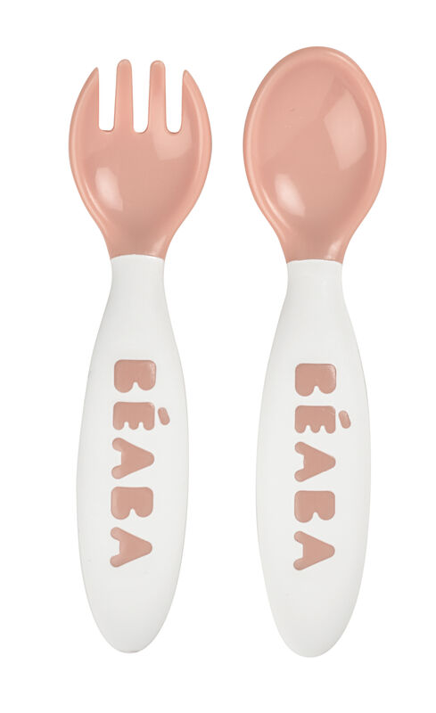 2-Piece 2nd Stage Easy-Grip Cutlery pink 1