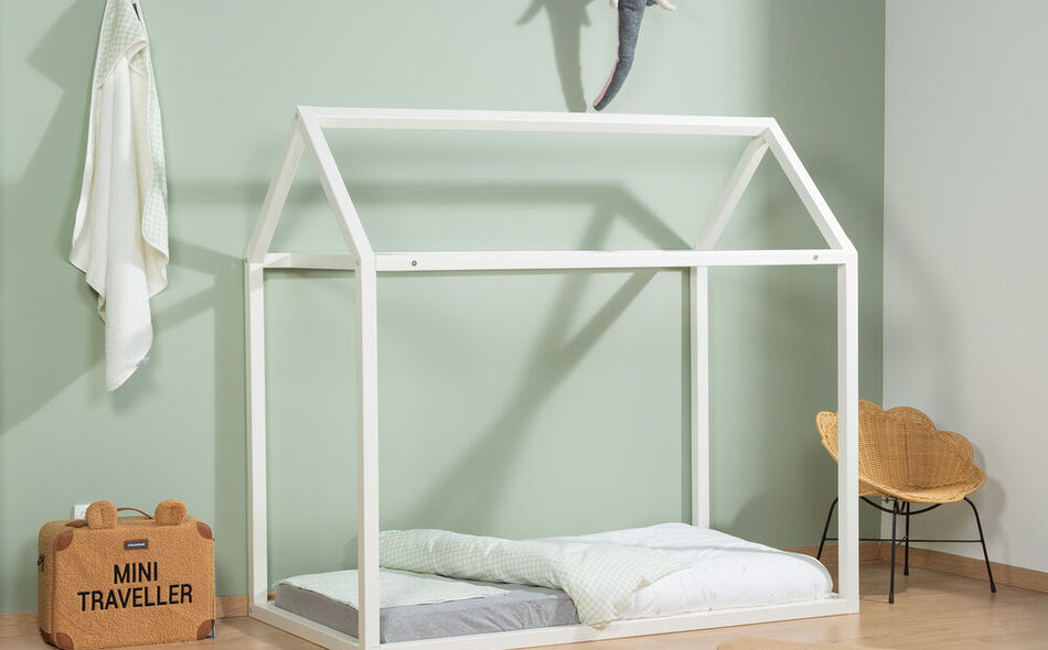 Bed Frame House - 70x140 Cm - Off White