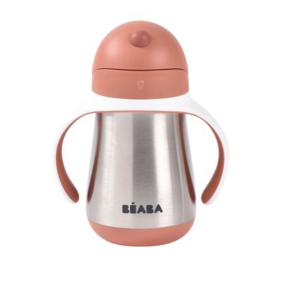 Stainless Steel Straw Cup 250ml - Terracotta