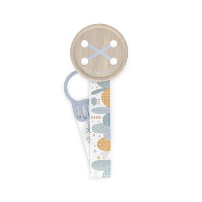 Schnullerkette mit Knopfclip Blue Blue