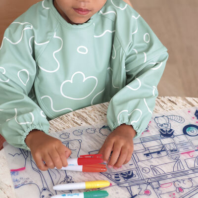 Bavoir &agrave; manches &eacute;volutif 2 en 1 Vert sauge