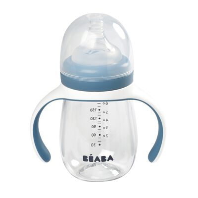 2-In-1 Bottle to Sippy Learning Cup 210ml - Windy Blue