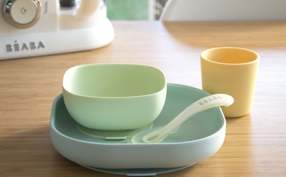 Coffret repas silicone Jaune/Vert