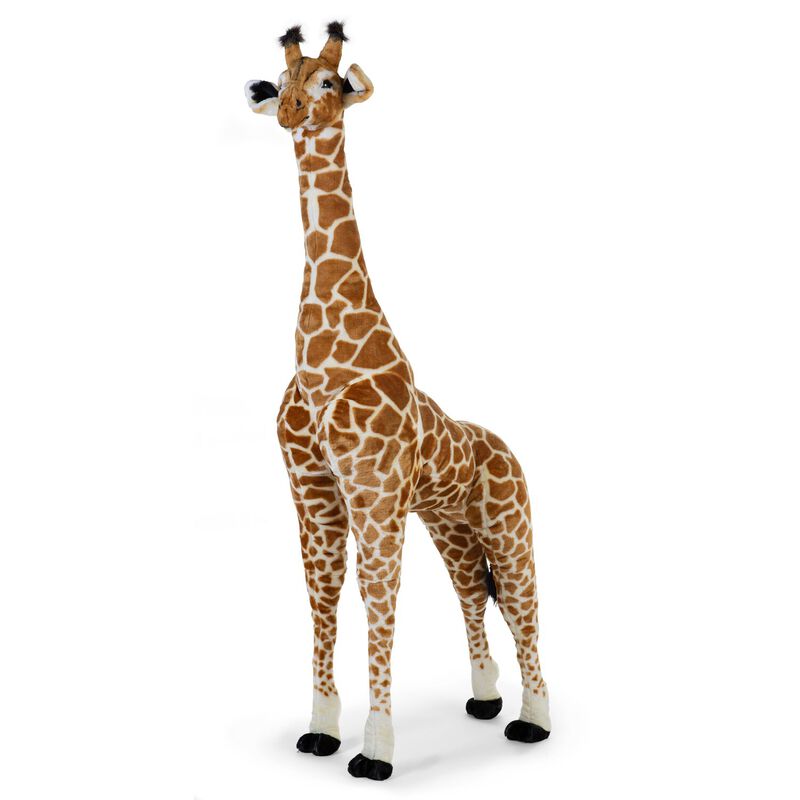 Peluche Debout Girafe - 65x35x180 Cm - Brun Jaune