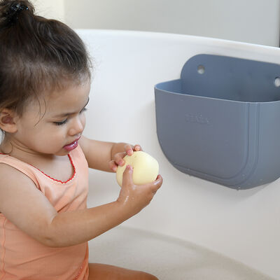 Coffret de bain avec panier et jouets de bain silicone