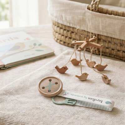 Schnullerband Birdies mit Stoffband
