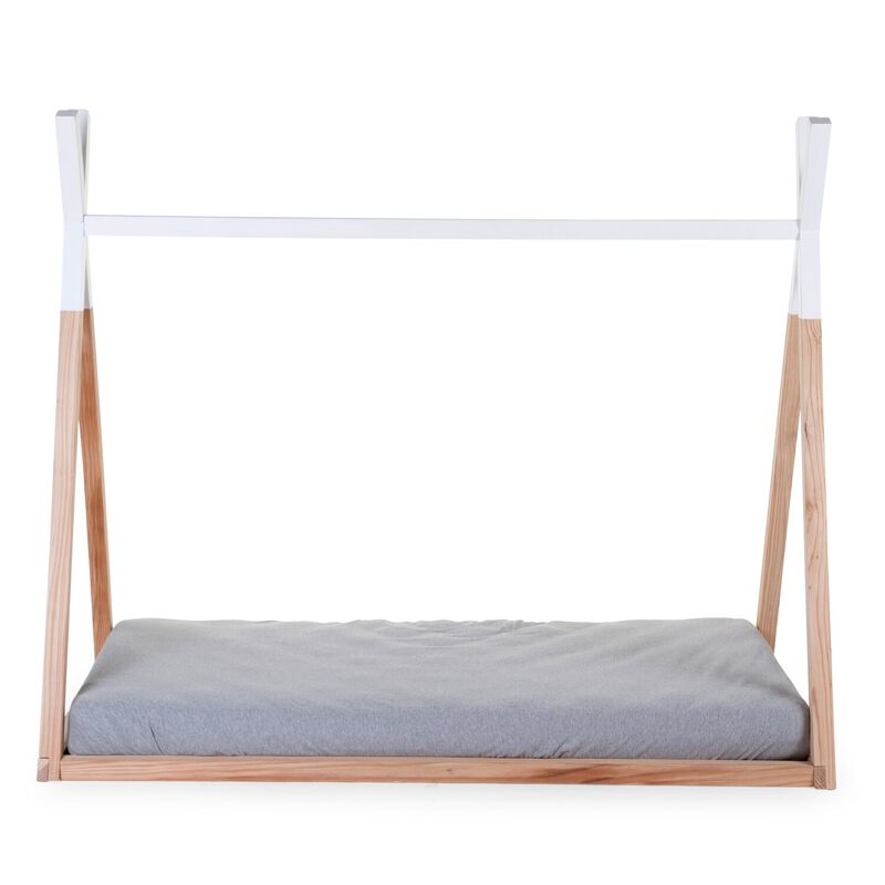 Lit Tipi - 70x140 Cm - Bois - Naturel Blanc